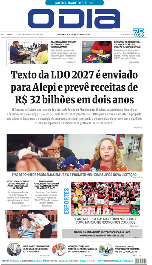Jornal O Dia - Terça-feira, 5 de maio de 2026