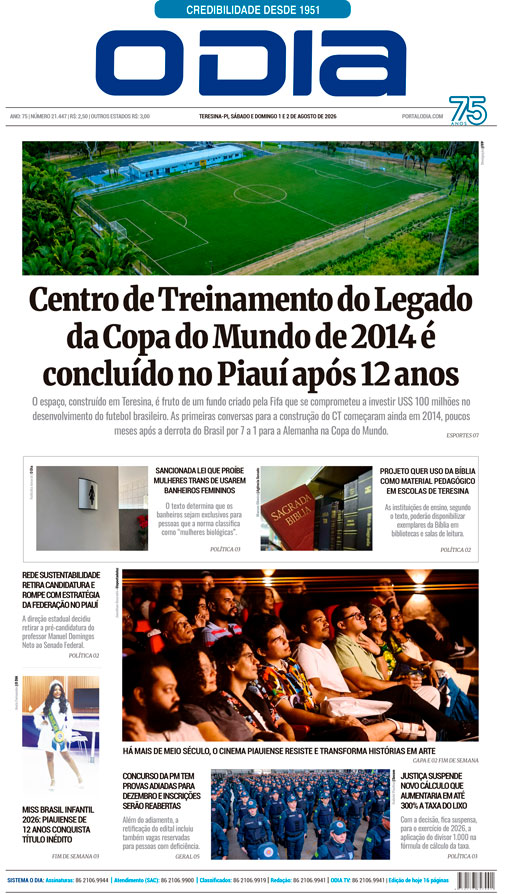 Jornal O Dia - Sábado, 1 de agosto de 2026