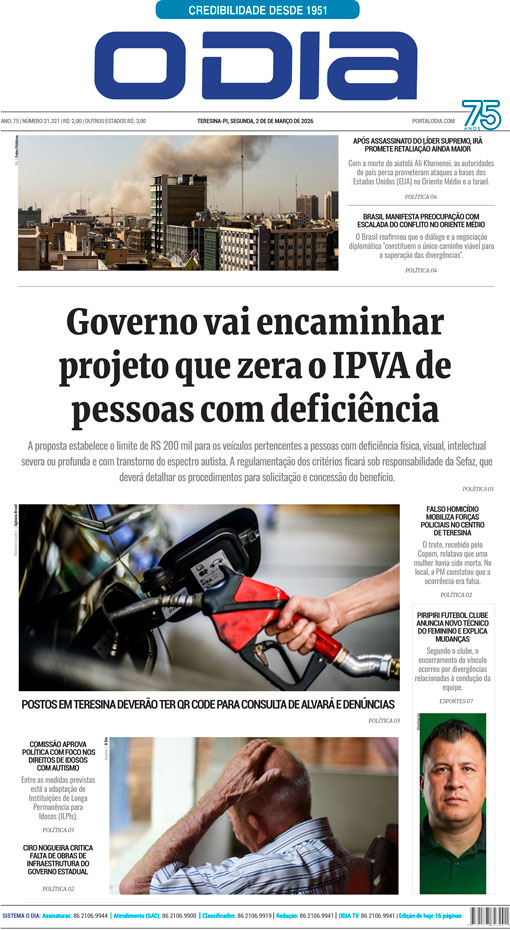Jornal O Dia - Segunda-feira, 2 de março de 2026