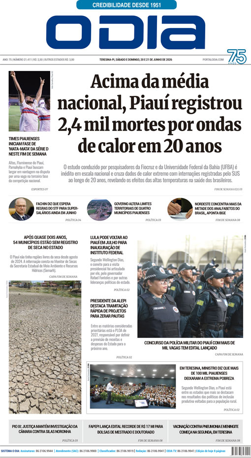 Jornal O Dia - Sábado, 20 de junho de 2026