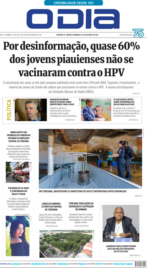 Jornal O Dia - Sábado, 25 de abril de 2026