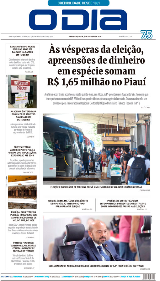 Jornal O Dia - Sexta-feira, 2 de outubro de 2026