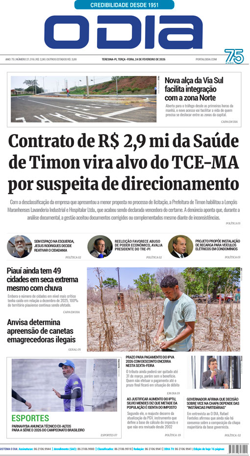 Jornal O Dia - Terça-feira, 24 de fevereiro de 2026