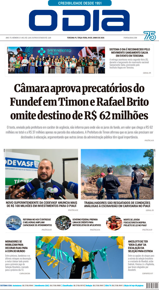 Jornal O Dia - Terça-feira, 9 de junho de 2026