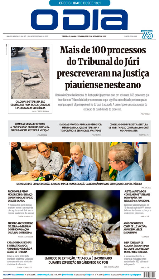 Jornal O Dia - Sábado, 26 de setembro de 2026