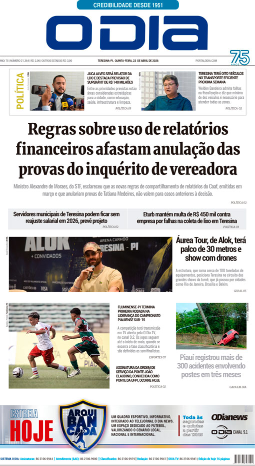 Jornal O Dia - Quinta-feira, 23 de abril de 2026