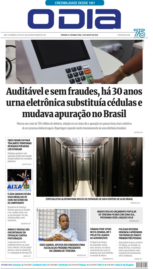 Jornal O Dia - Segunda-feira, 10 de agosto de 2026