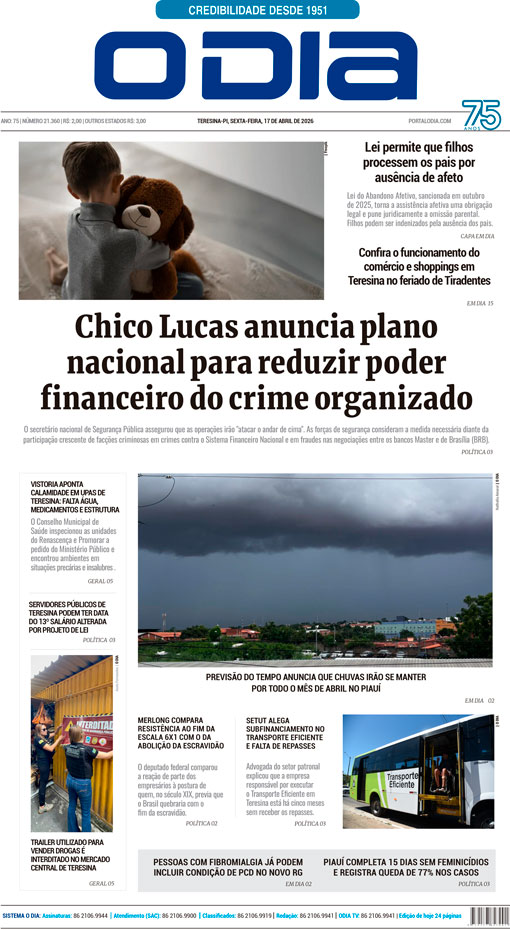 Jornal O Dia - Sexta-feira, 17 de abril de 2026