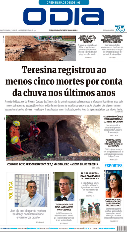 Jornal O Dia - Quinta-feira, 19 de março de 2026