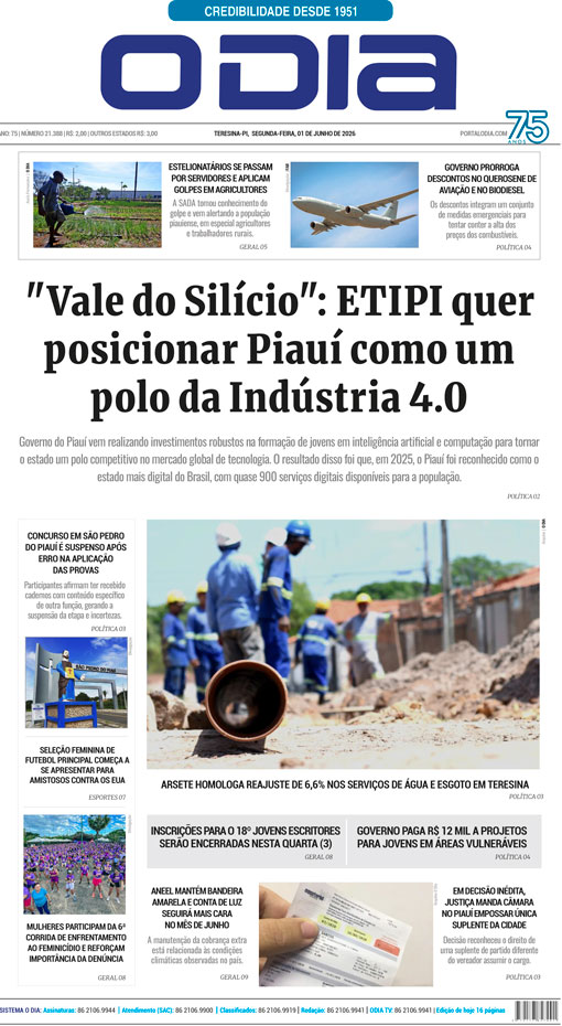 Jornal O Dia - Segunda-feira, 1 de junho de 2026