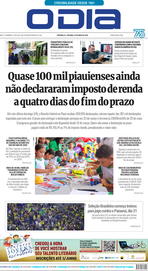 Jornal O Dia - Segunda-feira, 25 de maio de 2026