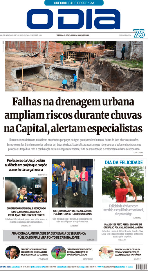 Jornal O Dia - Sexta-feira, 20 de março de 2026