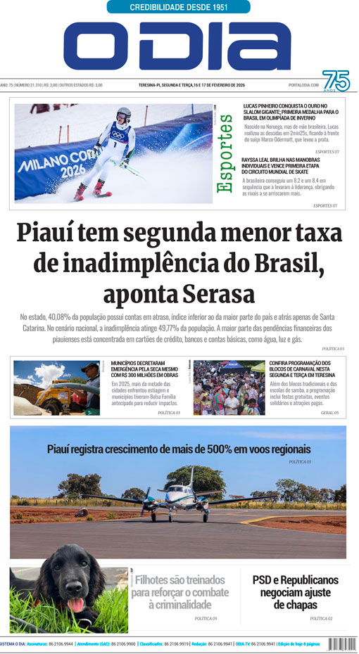 Jornal O Dia - Segunda-feira, 16 de fevereiro de 2026