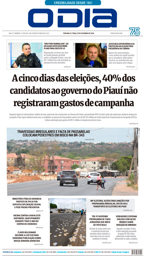 Jornal O Dia - Terça-feira, 29 de setembro de 2026