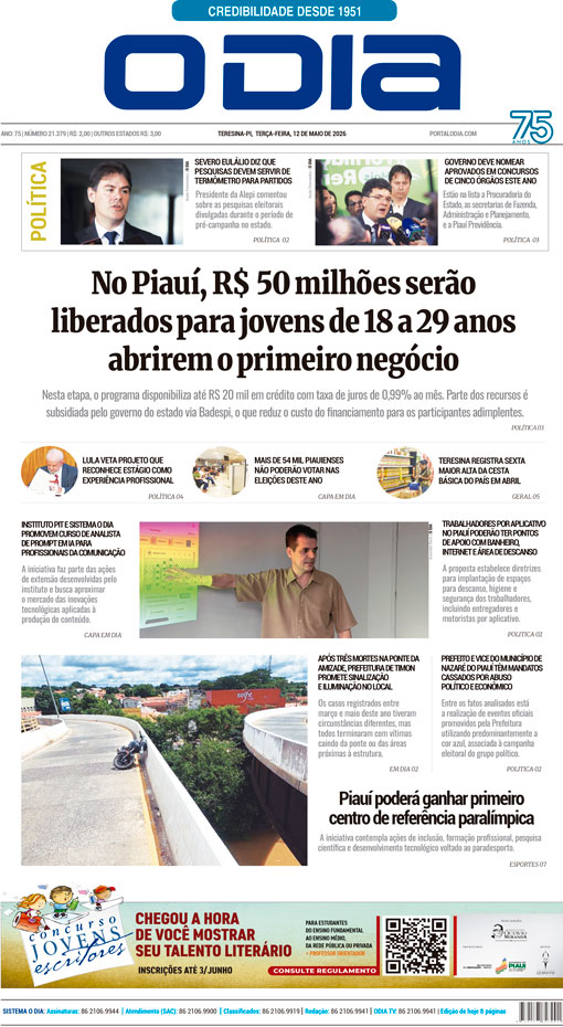 Jornal O Dia - Terça-feira, 12 de maio de 2026