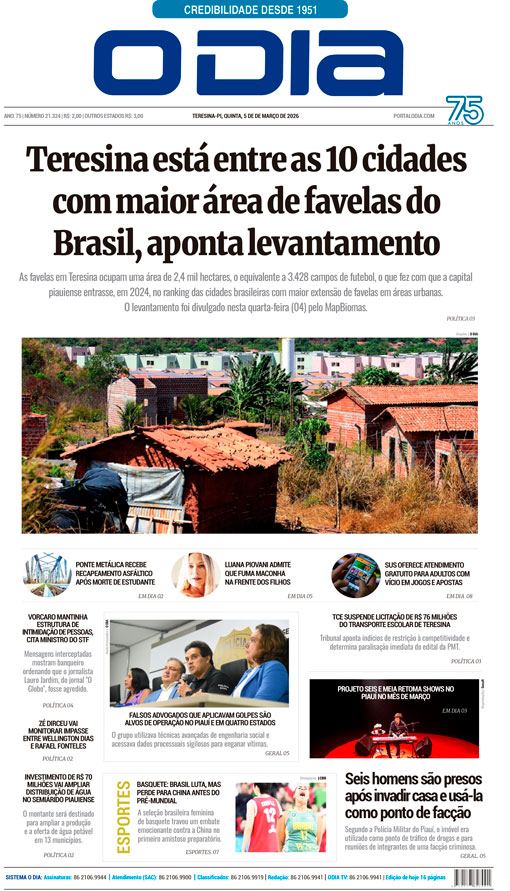 Jornal O Dia - Quinta-feira, 5 de março de 2026