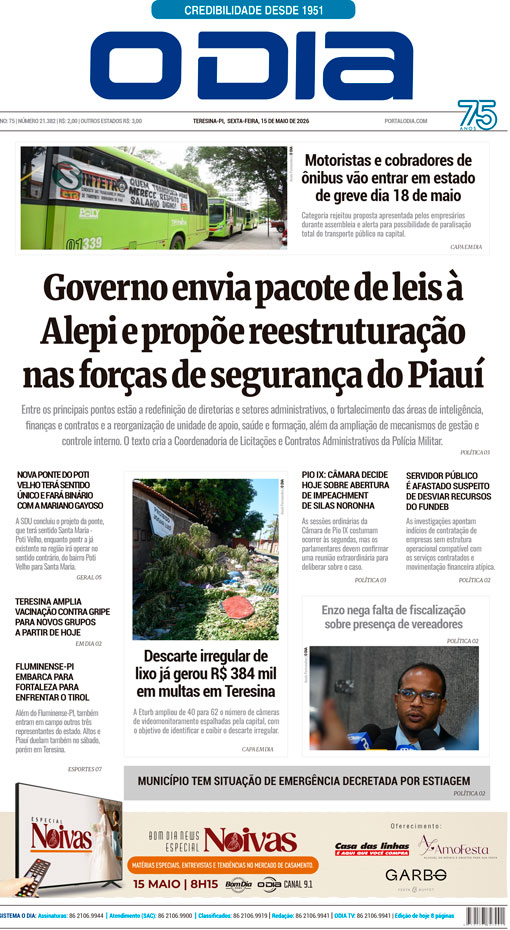 Jornal O Dia - Sexta-feira, 15 de maio de 2026