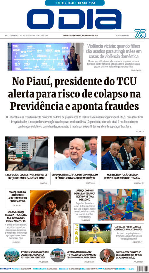 Jornal O Dia - Sexta-feira, 13 de março de 2026