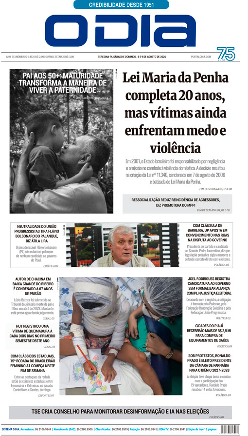 Jornal O Dia - Sábado, 8 de agosto de 2026