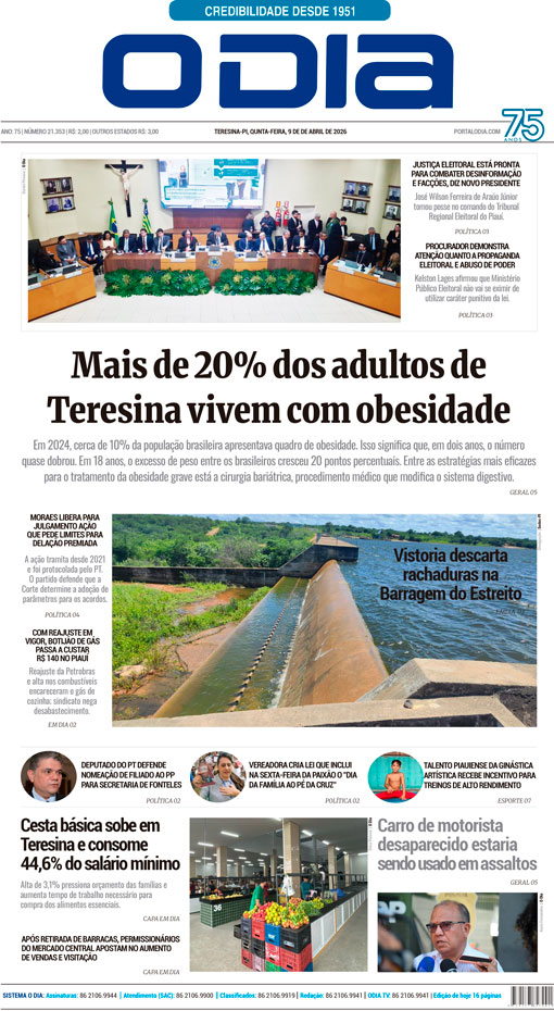 Jornal O Dia - Quinta-feira, 9 de abril de 2026