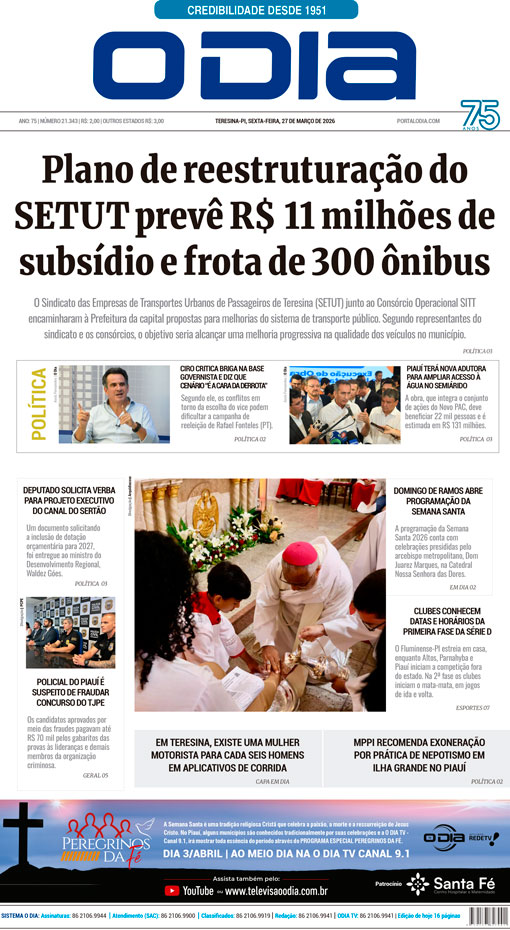 Jornal O Dia - Sexta-feira, 27 de março de 2026