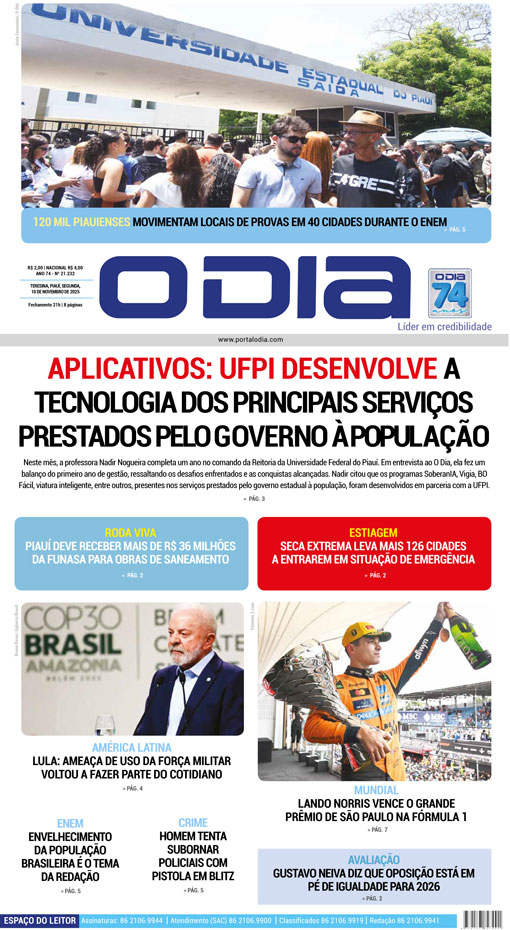 Jornal O Dia - Segunda-feira, 10 de novembro de 2025