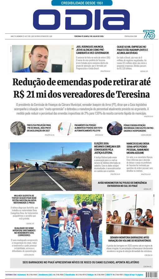 Jornal O Dia - Quinta-feira, 9 de julho de 2026