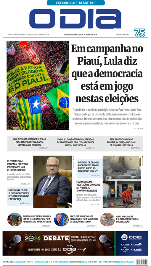Jornal O Dia - Quinta-feira, 10 de setembro de 2026