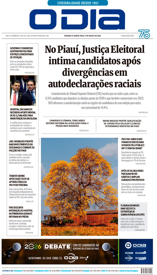 Jornal O Dia - Quinta-feira, 27 de agosto de 2026