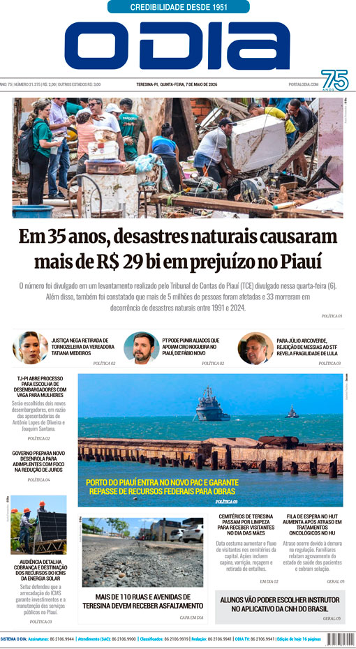 Jornal O Dia - Quinta-feira, 7 de maio de 2026