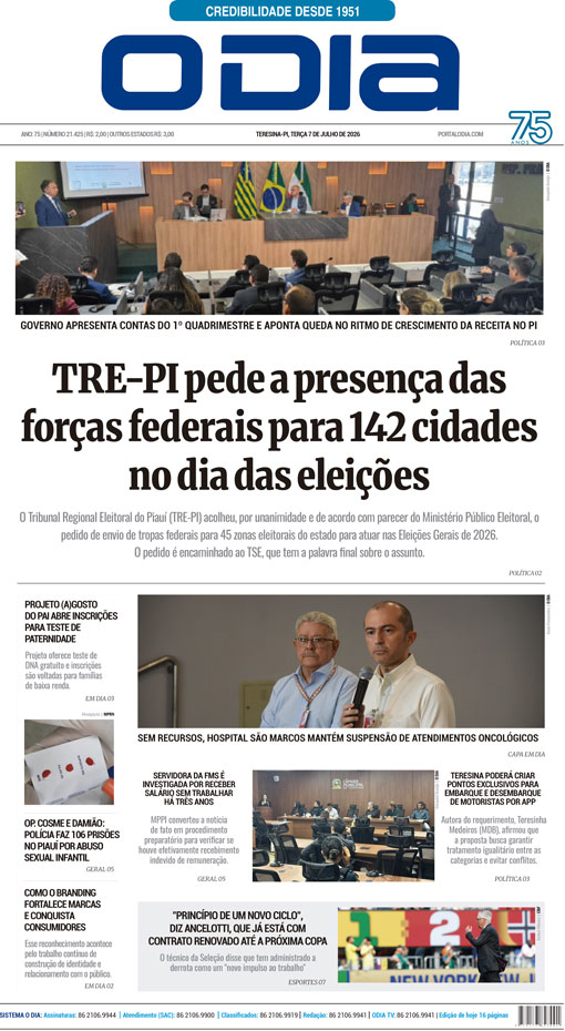 Jornal O Dia - Terça-feira, 7 de julho de 2026