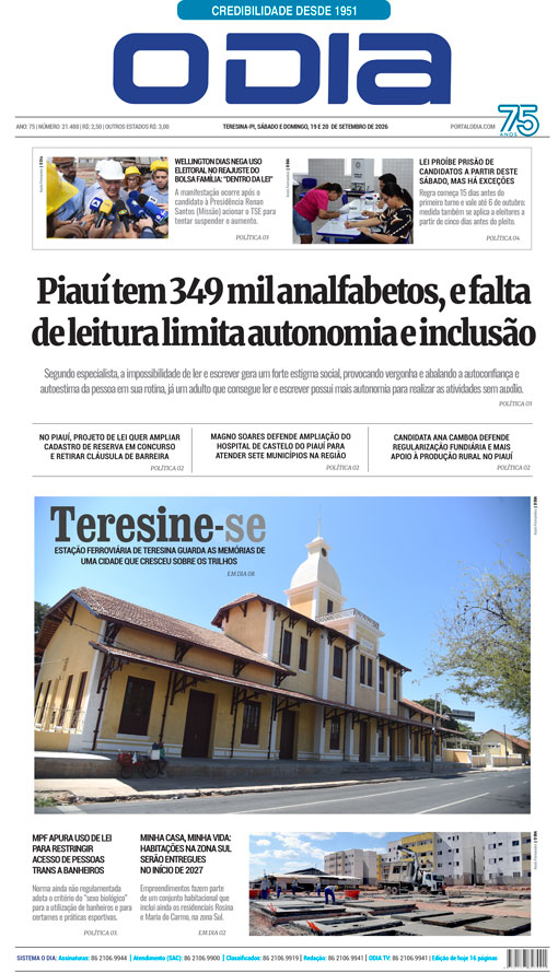 Jornal O Dia - Sábado, 19 de setembro de 2026