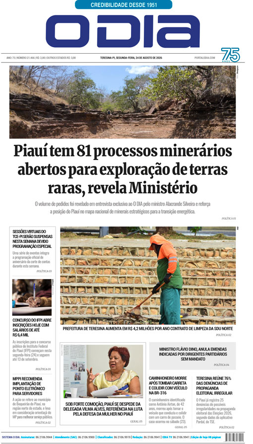 Jornal O Dia - Segunda-feira, 24 de agosto de 2026