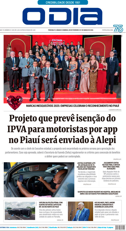 Jornal O Dia - Sábado, 28 de fevereiro de 2026