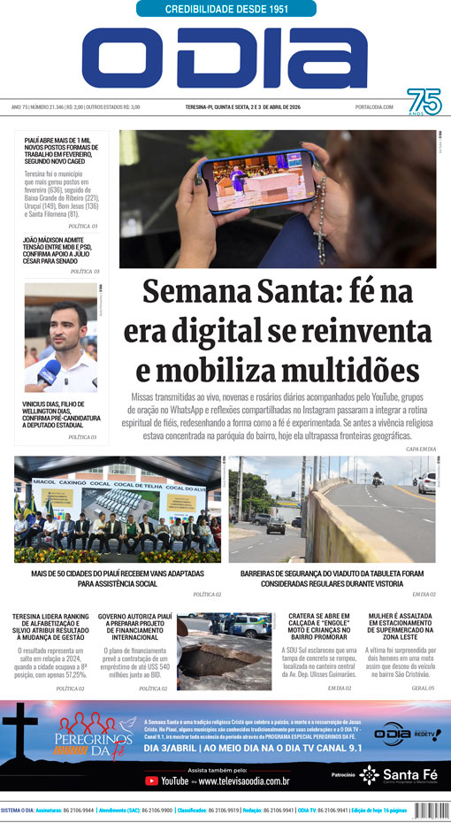 Jornal O Dia - Quinta-feira, 2 de abril de 2026
