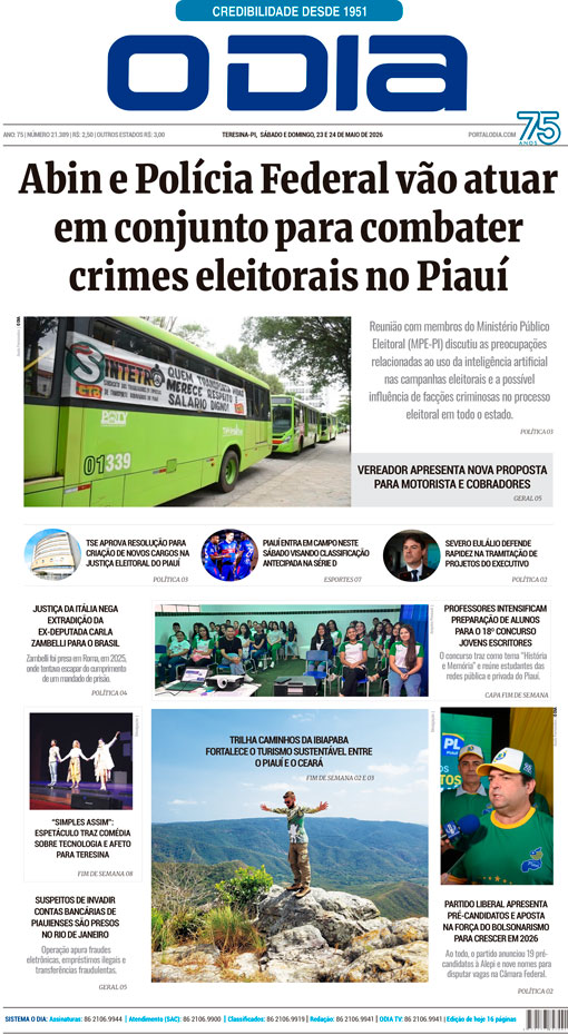 Jornal O Dia - Sábado, 23 de maio de 2026