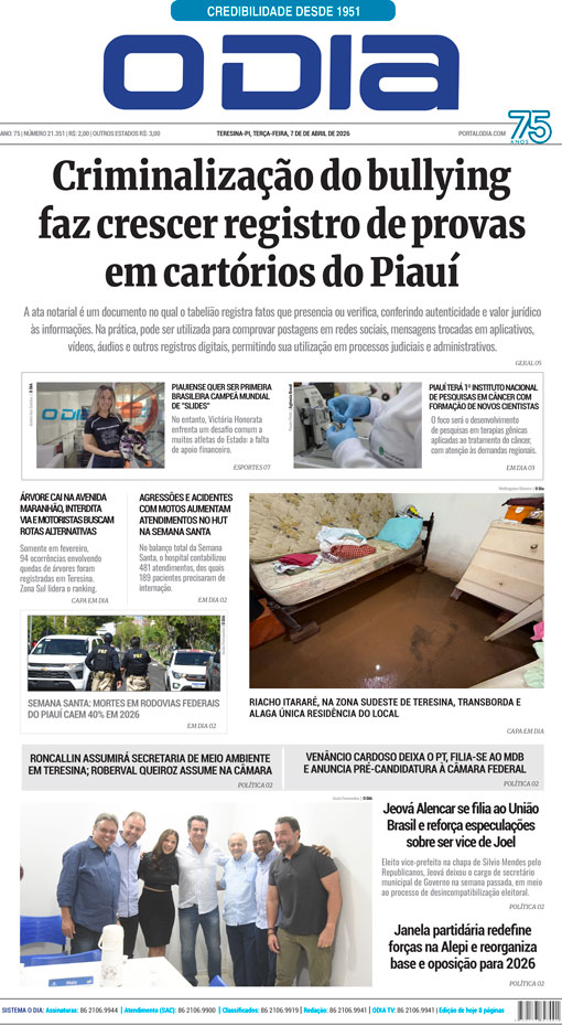 Jornal O Dia - Terça-feira, 7 de abril de 2026