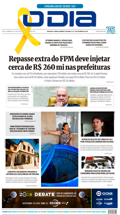Jornal O Dia - Sábado, 5 de setembro de 2026