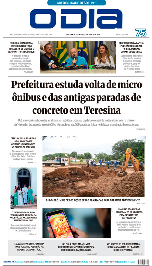 Jornal O Dia - Sexta-feira, 7 de agosto de 2026