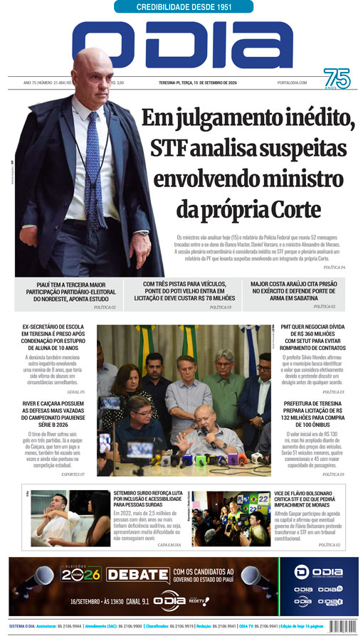 Jornal O Dia - Terça-feira, 15 de setembro de 2026