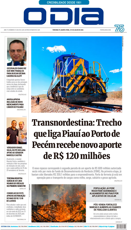 Jornal O Dia - Quarta-feira, 29 de julho de 2026