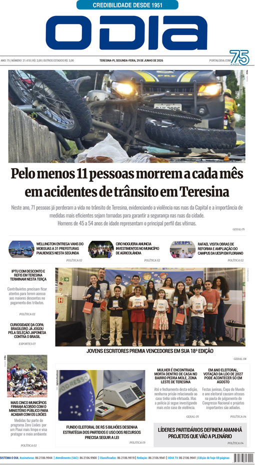 Jornal O Dia - Segunda-feira, 29 de junho de 2026