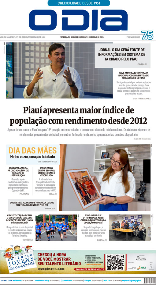 Jornal O Dia - Sábado, 9 de maio de 2026