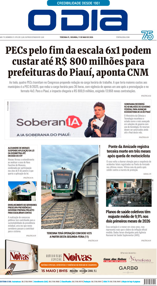 Jornal O Dia - Segunda-feira, 11 de maio de 2026