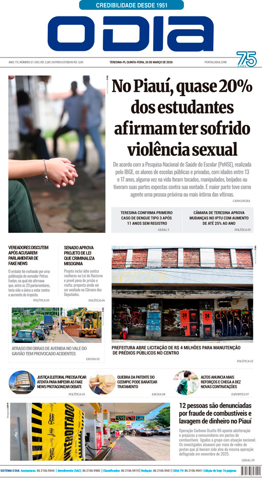Jornal O Dia - Quinta-feira, 26 de março de 2026