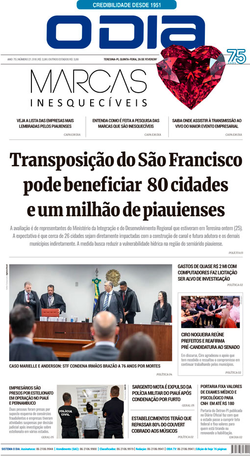 Jornal O Dia - Quinta-feira, 26 de fevereiro de 2026