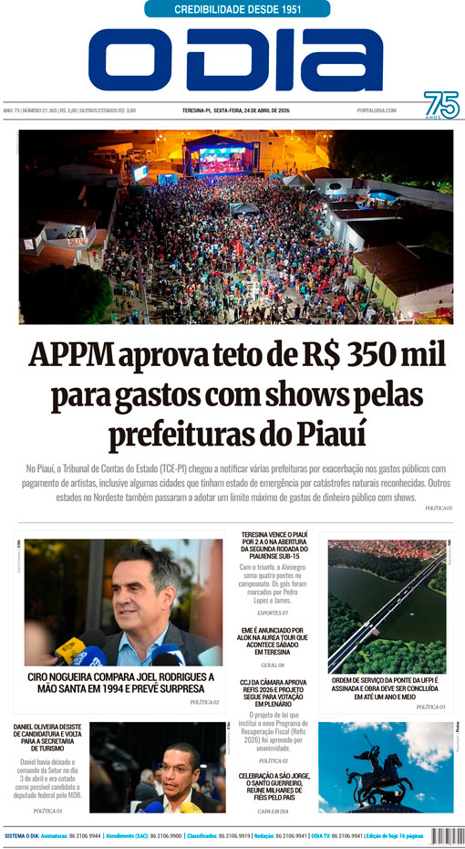 Jornal O Dia - Sexta-feira, 24 de abril de 2026