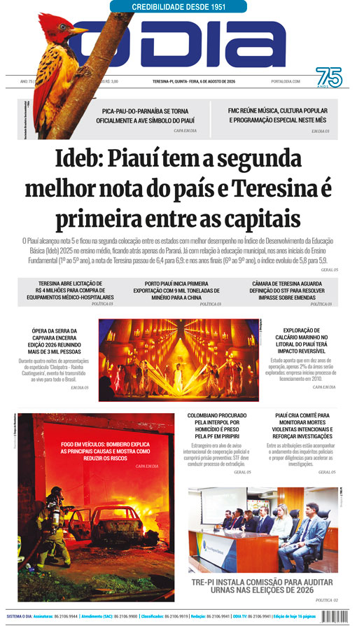 Jornal O Dia - Quinta-feira, 6 de agosto de 2026