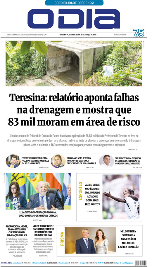 Jornal O Dia - Segunda-feira, 23 de março de 2026